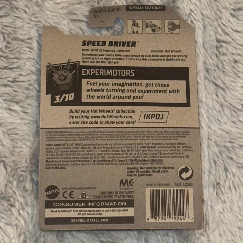 Hot Wheels Speed Driver Red Experimotors 3/10 77/250 New for 2020 Diecast Car